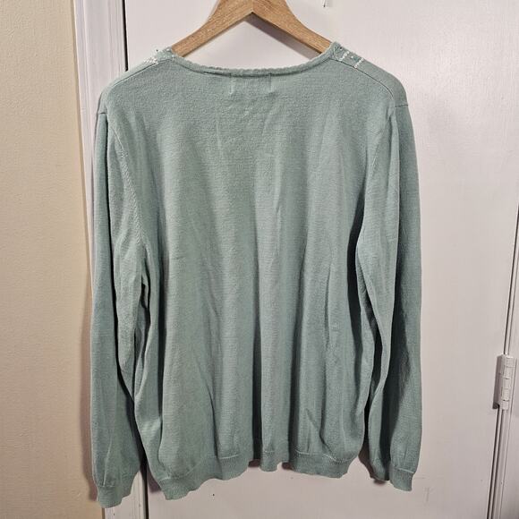 Alfred Dunner Ramie Blend Beaded Bow Knit Sweater Size XL Sparkles Embroidered - Picture 4 of 5